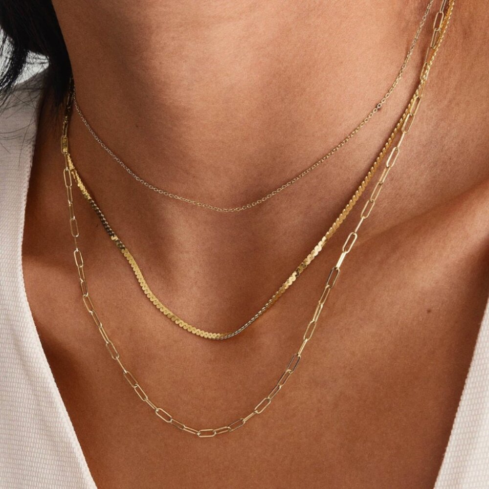 Mejuri Serpentine Chain Necklace 18 inch - SOLID GOLD